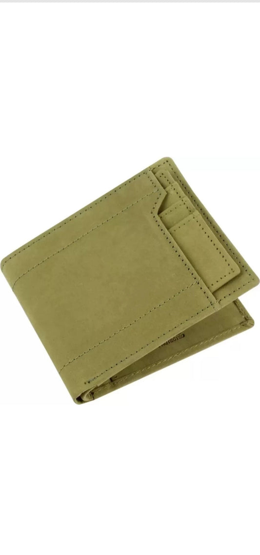 Green Multi-Pocket Leather Men's Wallet – Stylish, Durable, and Spacious Wallet for Everyday Use | Genuine Leather Wallet with RFID Blocking | Ideal Gift for Men – Classic Bifold Wallet Design