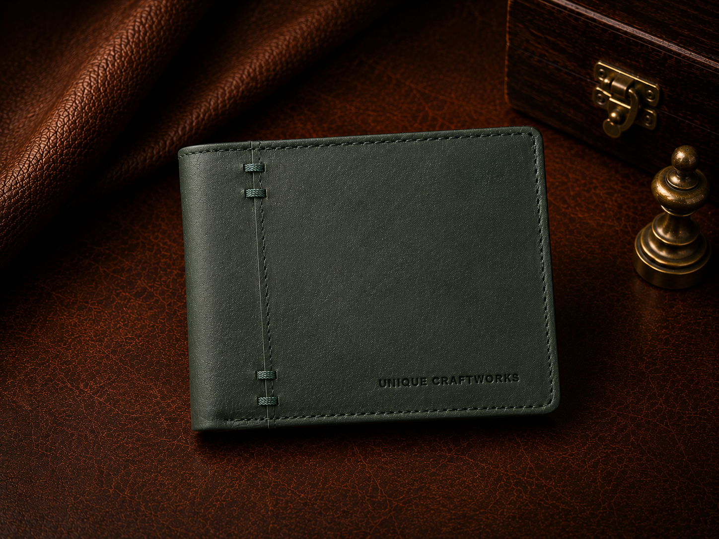 Premium Green Genuine Leather Men’s Wallet with Multiple Card Slots and Coin Pocket – Slim and Stylish Design with RFID Protection, Ideal for Everyday Use and Special Gift for Men