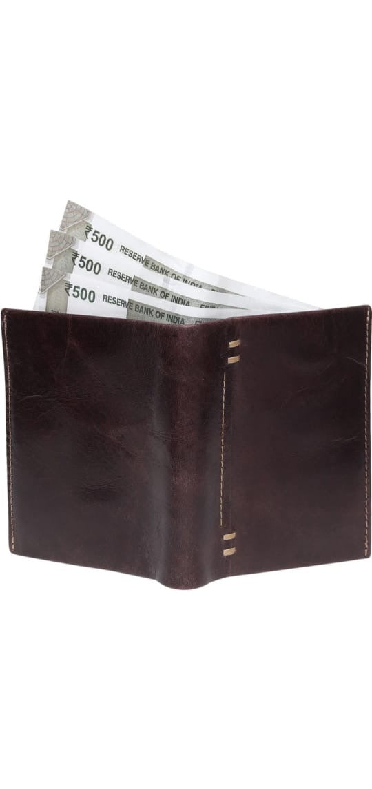 Classic Brown Leather Multi-Pocket Wallet - Ample Storage for Cards, Cash & Coins | Durable, Stylish Bi-Fold Design with RFID Blocking | Ideal for Men’s Daily Use & Gifting