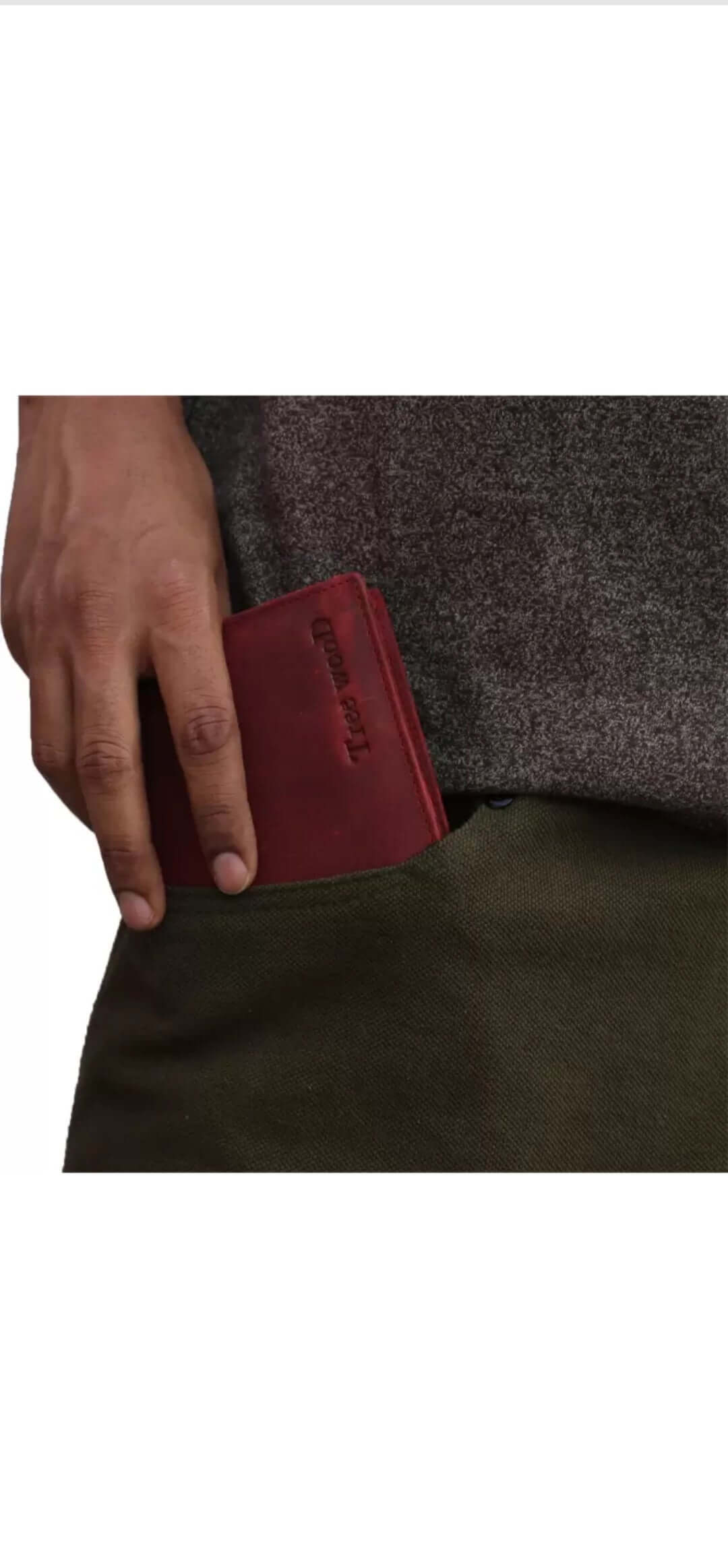 Red Genuine Leather Men's Wallet - Slim & Stylish Design for Everyday Use | Bi-Fold, RFID Blocking, Ample Storage, Durable Quality | Perfect Gift for Men