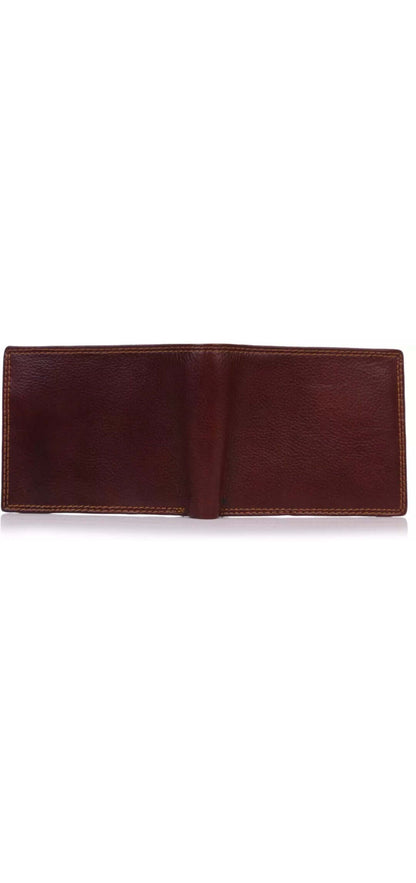 Classic Brown Leather Multi-Pocket Wallet - Ample Storage for Cards, Cash & Coins | Durable, Stylish Bi-Fold Design with RFID Blocking | Ideal for Men’s Daily Use & Gifting