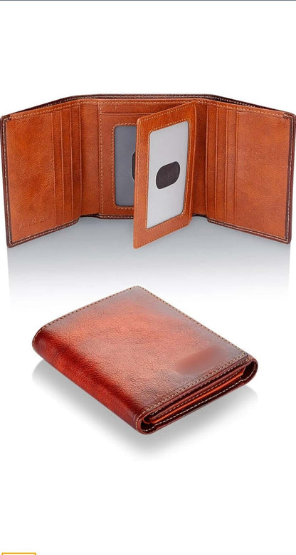 Classic Leather Bi-Fold Wallet for Men - Slim & Stylish Design with Ample Card and Cash Storage | Durable, High-Quality Leather | RFID Protection | Ideal for Daily Use & Gifting
