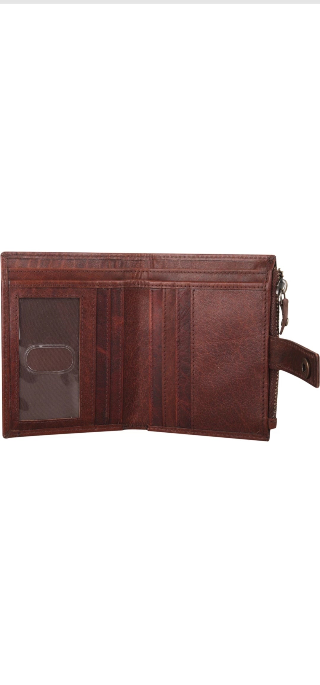 A image of Brown leather wallet for my shopify store.