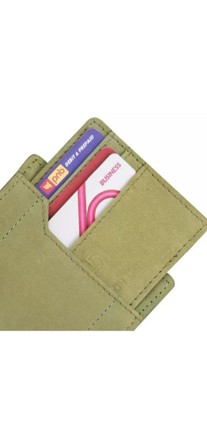 Green Multi-Pocket Leather Men's Wallet – Stylish, Durable, and Spacious Wallet for Everyday Use | Genuine Leather Wallet with RFID Blocking | Ideal Gift for Men – Classic Bifold Wallet Design