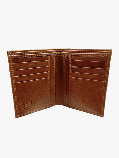 Brown Slim Multi-Pocket Leather Wallet for Men – Compact and Stylish Design | Genuine Leather with RFID Blocking | Minimalist Wallet for Organized Everyday Use