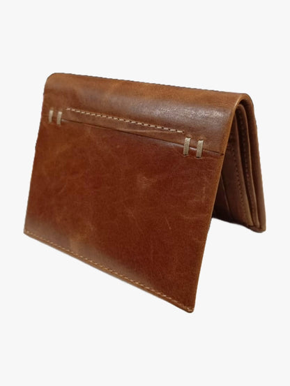 Brown Slim Multi-Pocket Leather Wallet for Men – Compact and Stylish Design | Genuine Leather with RFID Blocking | Minimalist Wallet for Organized Everyday Use
