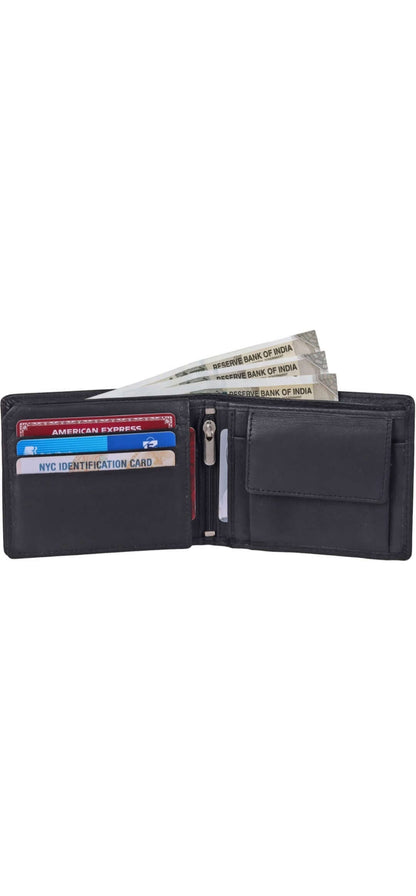 Men's Black Genuine Leather Wallet – Stylish Slim and Durable – RFID Blocking, Multi-Card Slots, Sleek and Timeless for Everyday Use, Ideal Gift for Men – Premium Quality Leather