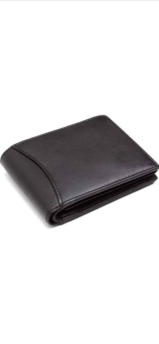 Men's Black Genuine Leather Wallet – Stylish Slim and Durable – RFID Blocking, Multi-Card Slots, Sleek and Timeless for Everyday Use, Ideal Gift for Men – Premium Quality Leather