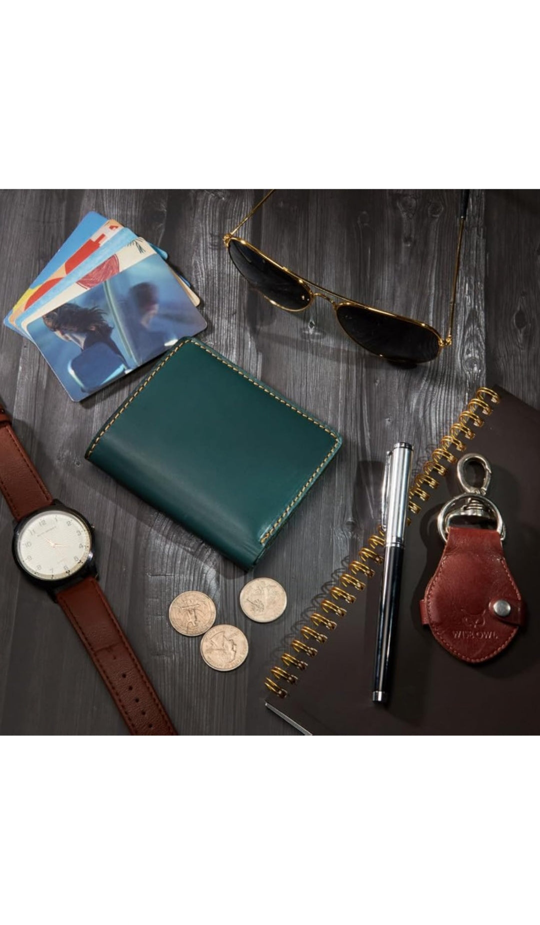 Elegant Green Genuine Leather Men's Wallet with Multiple Card Slots and Coin Pocket – Compact and Stylish with RFID Blocking, Perfect for Everyday Use, Ideal Gift for Men Who Value Function and Style