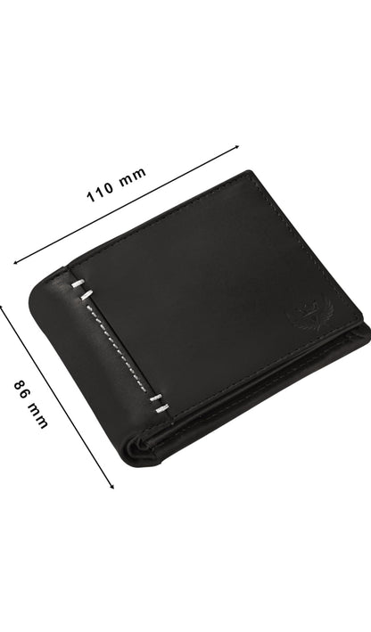 Premium Black Genuine Leather Men's Wallet with Multiple Pockets and Card Slots – Slim, Stylish, and Durable Wallet for Everyday Use, RFID Blocking, Ideal for Minimalist Men Seeking Organization, Luxury Gift for Him