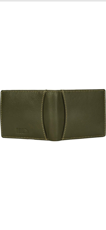 Premium Green Genuine Leather Men’s Wallet with Multiple Card Slots and Coin Pocket – Slim and Stylish Design with RFID Protection, Ideal for Everyday Use and Special Gift for Men