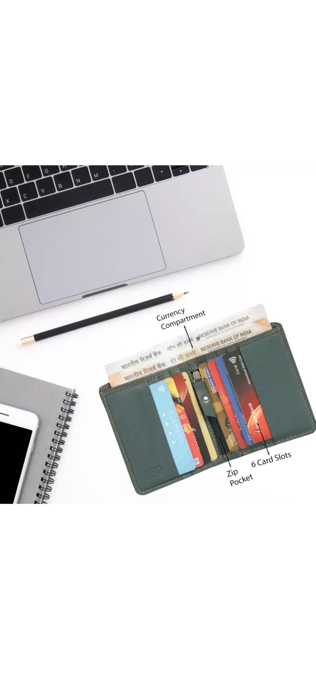 Elegant Green Genuine Leather Men's Wallet with Multiple Card Slots and Coin Pocket – Compact and Stylish with RFID Blocking, Perfect for Everyday Use, Ideal Gift for Men Who Value Function and Style