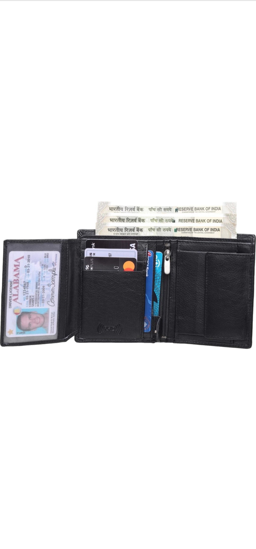 Premium Black Genuine Leather Men’s Wallet with Multiple Card Slots and Coin Pocket – Stylish, Durable, and RFID Protected, Ideal for Everyday Use and the Perfect Gift