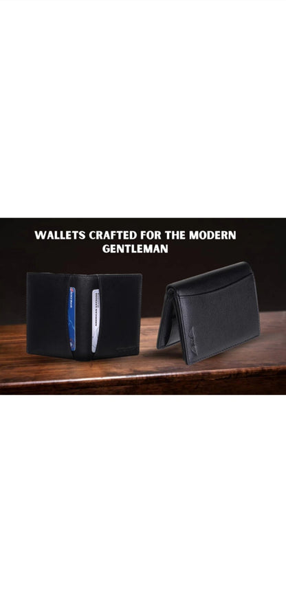 Premium Black Genuine Leather Men’s Wallet with Multiple Card Slots and Coin Pocket – Stylish, Durable, and RFID Protected, Ideal for Everyday Use and the Perfect Gift