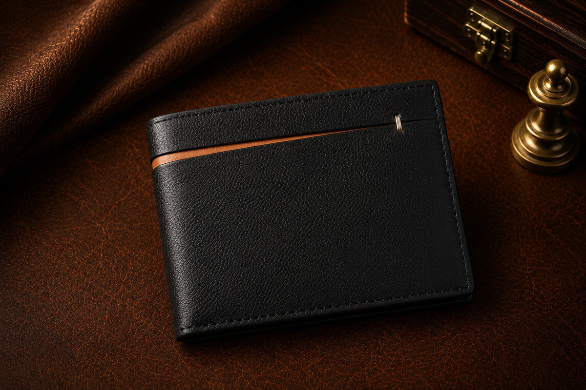 Premium Black Genuine Leather Men’s Wallet with Multiple Card Slots and Coin Pocket – Stylish, Durable, and RFID Protected, Ideal for Everyday Use and the Perfect Gift