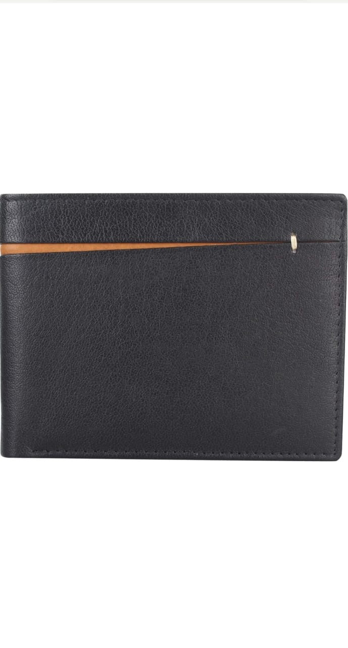 Premium Black Genuine Leather Men’s Wallet with Multiple Card Slots and Coin Pocket – Stylish, Durable, and RFID Protected, Ideal for Everyday Use and the Perfect Gift