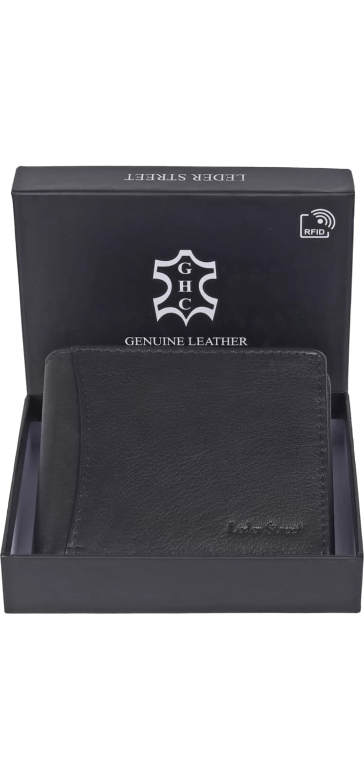 Premium Black Genuine Leather Men's Wallet with Multiple Pockets and Card Slots – Slim, Stylish, and Durable Wallet for Everyday Use, RFID Blocking, Ideal for Minimalist Men Seeking Organization, Luxury Gift for Him