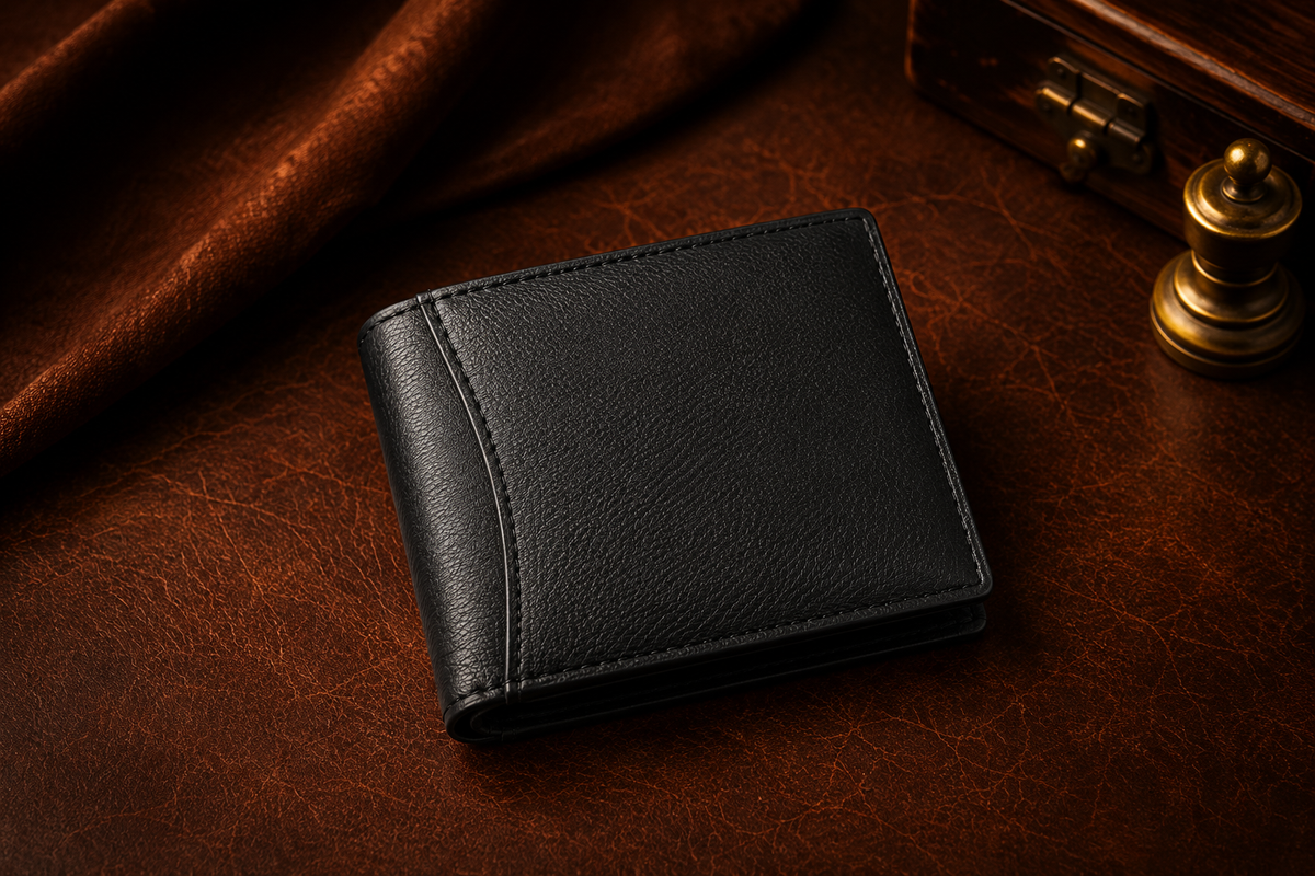 Premium Black Genuine Leather Men's Wallet with Multiple Pockets and Card Slots – Slim, Stylish, and Durable Wallet for Everyday Use, RFID Blocking, Ideal for Minimalist Men Seeking Organization, Luxury Gift for Him