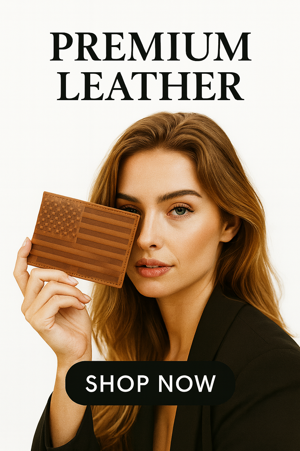 Brown American Flag Leather Men's Wallet – Distinctive Patriotic Design | Premium Genuine Leather Wallet for Men with RFID Blocking | Compact and Durable Bifold Wallet for Everyday Use