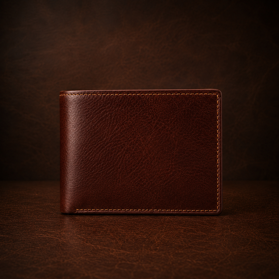 Brown Slim Multi-Pocket Leather Wallet for Men – Compact and Stylish Design | Genuine Leather with RFID Blocking | Minimalist Wallet for Organized Everyday Use