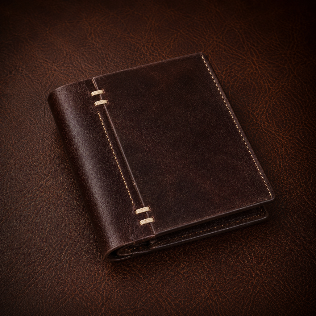 Classic Brown Leather Multi-Pocket Wallet - Ample Storage for Cards, Cash & Coins | Durable, Stylish Bi-Fold Design with RFID Blocking | Ideal for Men’s Daily Use & Gifting