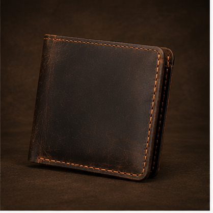 Classic Leather Bi-Fold Wallet for Men - Slim & Stylish Design with Ample Card and Cash Storage | Durable, High-Quality Leather | RFID Protection | Ideal for Daily Use & Gifting