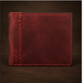 Red Genuine Leather Men's Wallet - Slim & Stylish Design for Everyday Use | Bi-Fold, RFID Blocking, Ample Storage, Durable Quality | Perfect Gift for Men