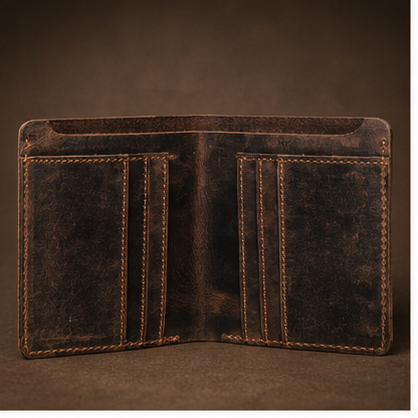 Classic Leather Bi-Fold Wallet for Men - Slim & Stylish Design with Ample Card and Cash Storage | Durable, High-Quality Leather | RFID Protection | Ideal for Daily Use & Gifting